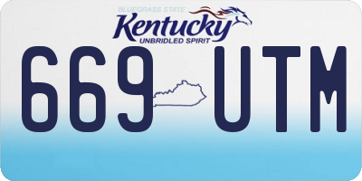 KY license plate 669UTM