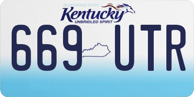 KY license plate 669UTR