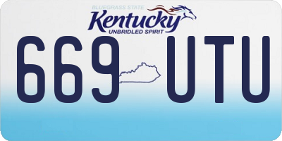 KY license plate 669UTU