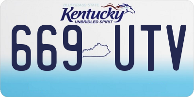 KY license plate 669UTV