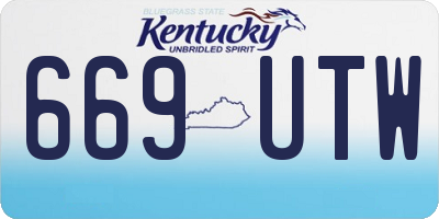 KY license plate 669UTW