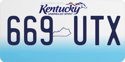 KY license plate 669UTX