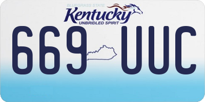 KY license plate 669UUC