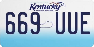 KY license plate 669UUE