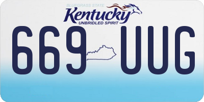 KY license plate 669UUG