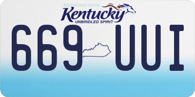 KY license plate 669UUI