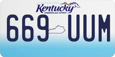 KY license plate 669UUM
