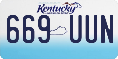 KY license plate 669UUN