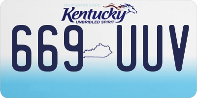 KY license plate 669UUV