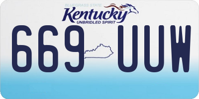 KY license plate 669UUW