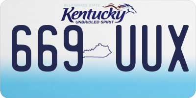 KY license plate 669UUX