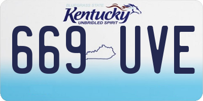 KY license plate 669UVE