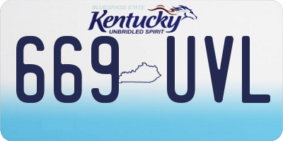 KY license plate 669UVL