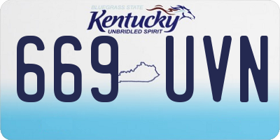 KY license plate 669UVN