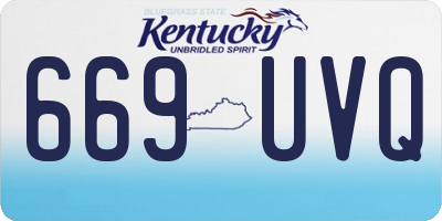 KY license plate 669UVQ