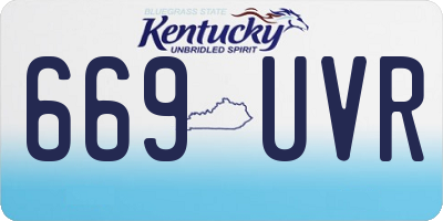 KY license plate 669UVR