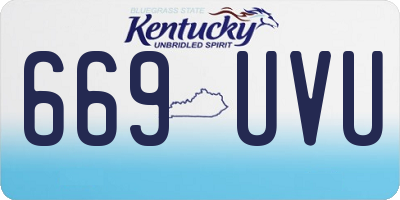 KY license plate 669UVU