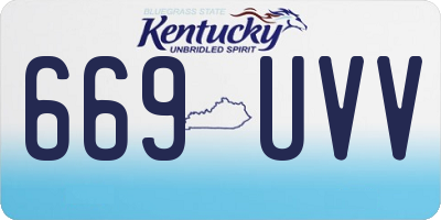 KY license plate 669UVV