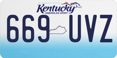 KY license plate 669UVZ