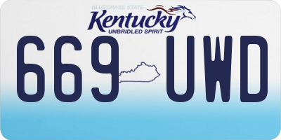 KY license plate 669UWD