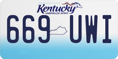 KY license plate 669UWI