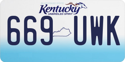 KY license plate 669UWK