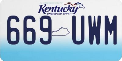 KY license plate 669UWM