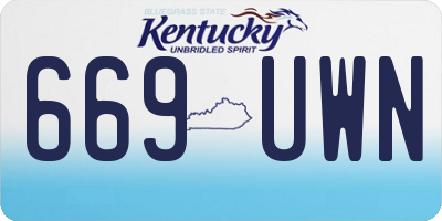 KY license plate 669UWN