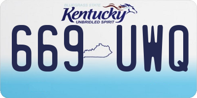 KY license plate 669UWQ
