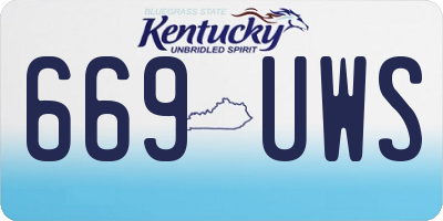 KY license plate 669UWS