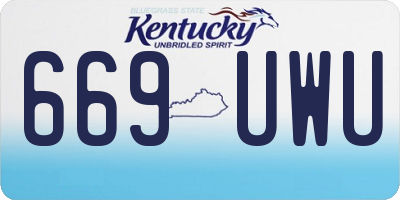 KY license plate 669UWU