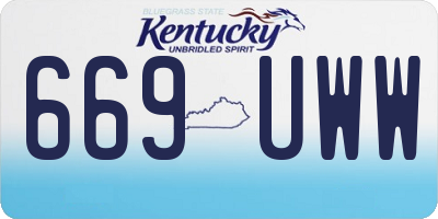 KY license plate 669UWW