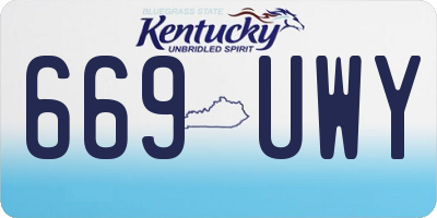 KY license plate 669UWY