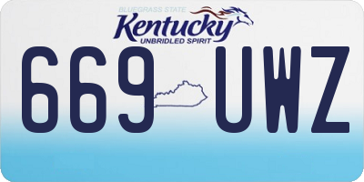 KY license plate 669UWZ