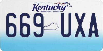 KY license plate 669UXA