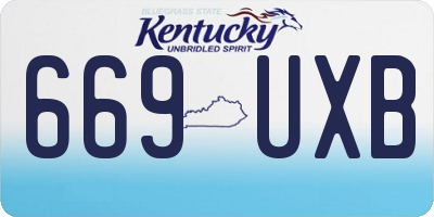 KY license plate 669UXB