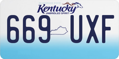 KY license plate 669UXF