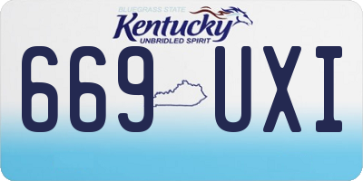 KY license plate 669UXI