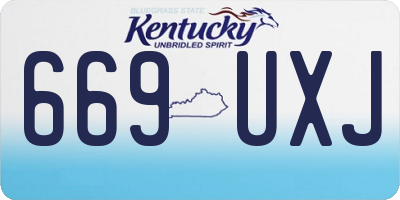 KY license plate 669UXJ