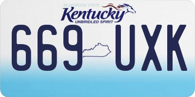 KY license plate 669UXK