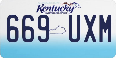 KY license plate 669UXM