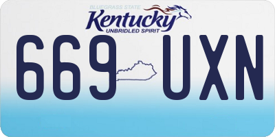KY license plate 669UXN
