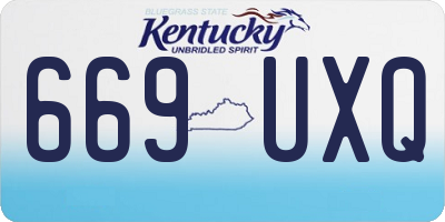 KY license plate 669UXQ