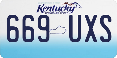 KY license plate 669UXS