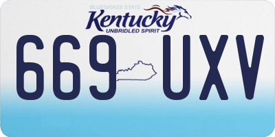 KY license plate 669UXV