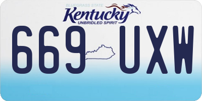 KY license plate 669UXW
