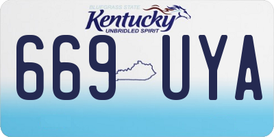 KY license plate 669UYA