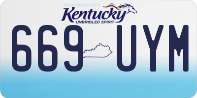 KY license plate 669UYM