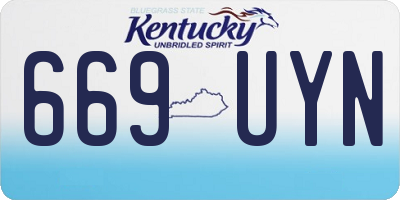 KY license plate 669UYN