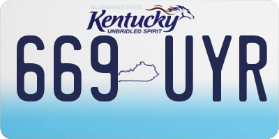 KY license plate 669UYR